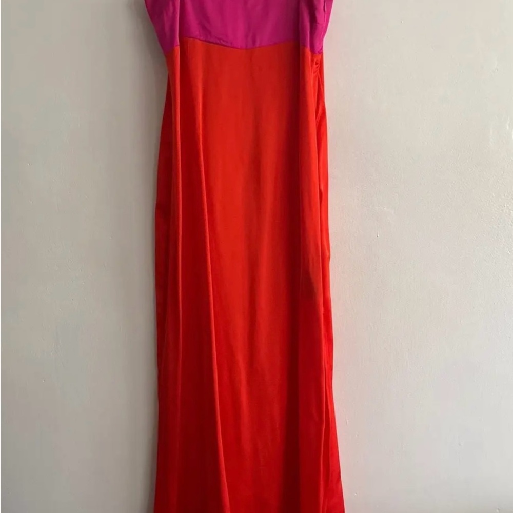 Anthropologie Pink and Red Maxi Dress